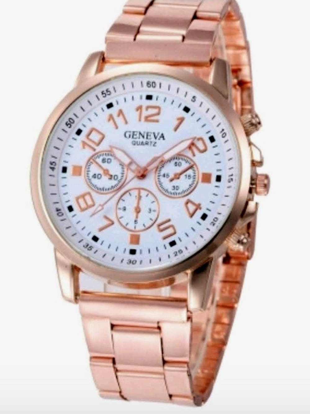 NWOT Geneva Rose Gold Bracelet Watch with White Dial.